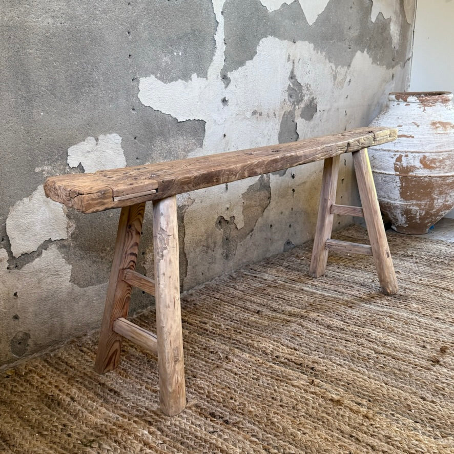 Elm Schoolhouse Bench