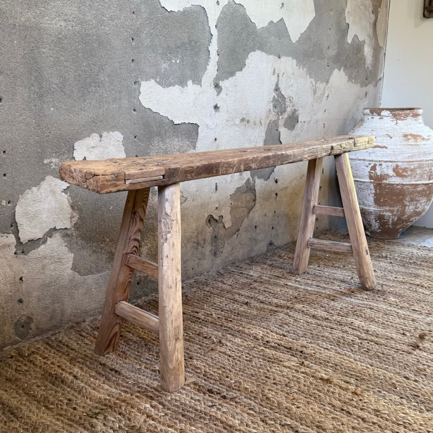 Elm Schoolhouse Bench