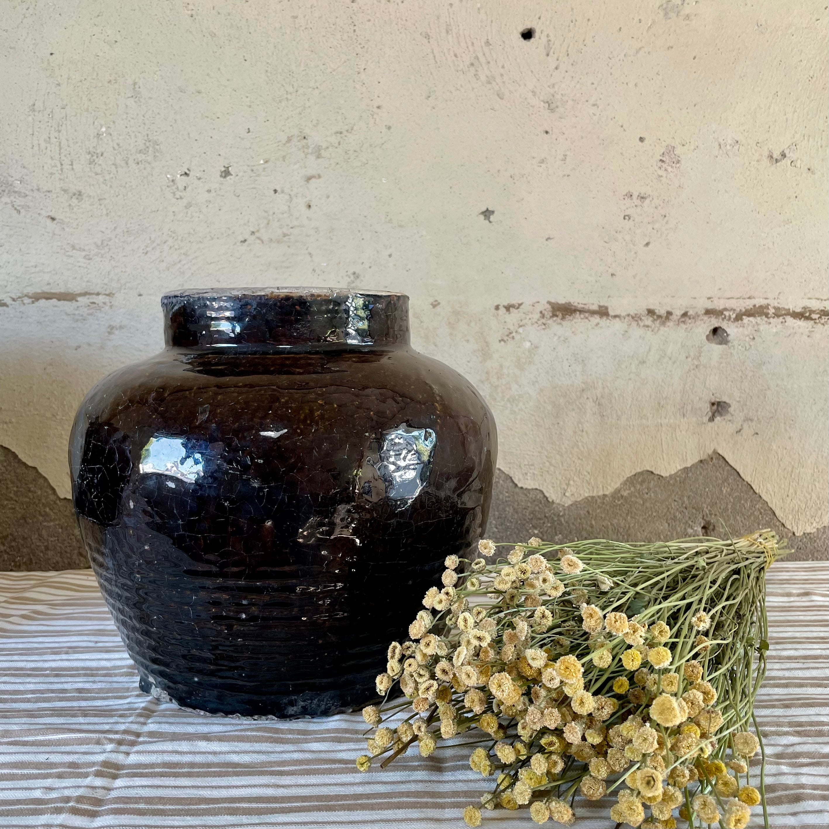 Vintage Shanxi Dark Glazed Pot