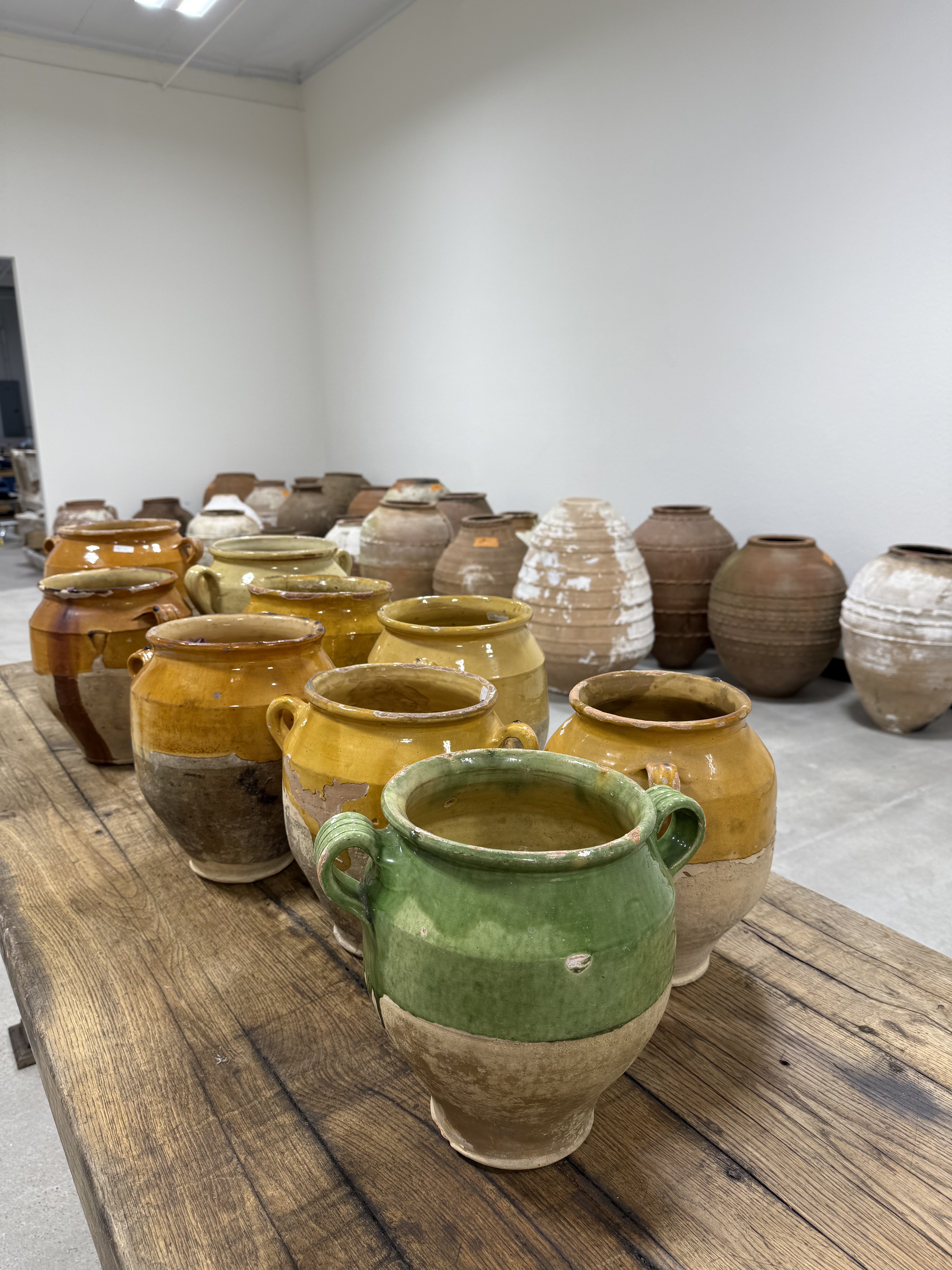 Antique French Confit Pot Yellow Ochre Glaze