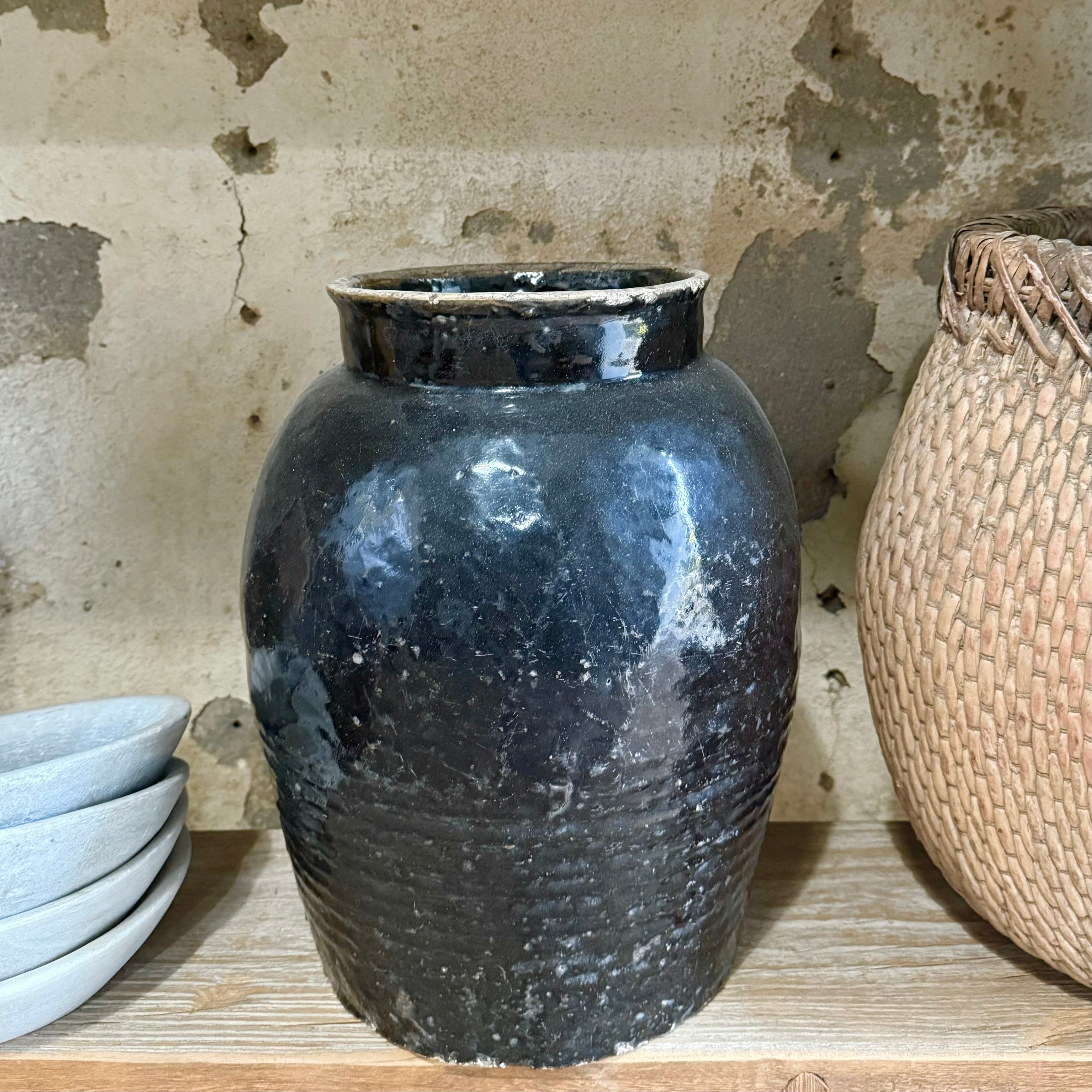 Vintage Shanxi Dark Glazed Pot