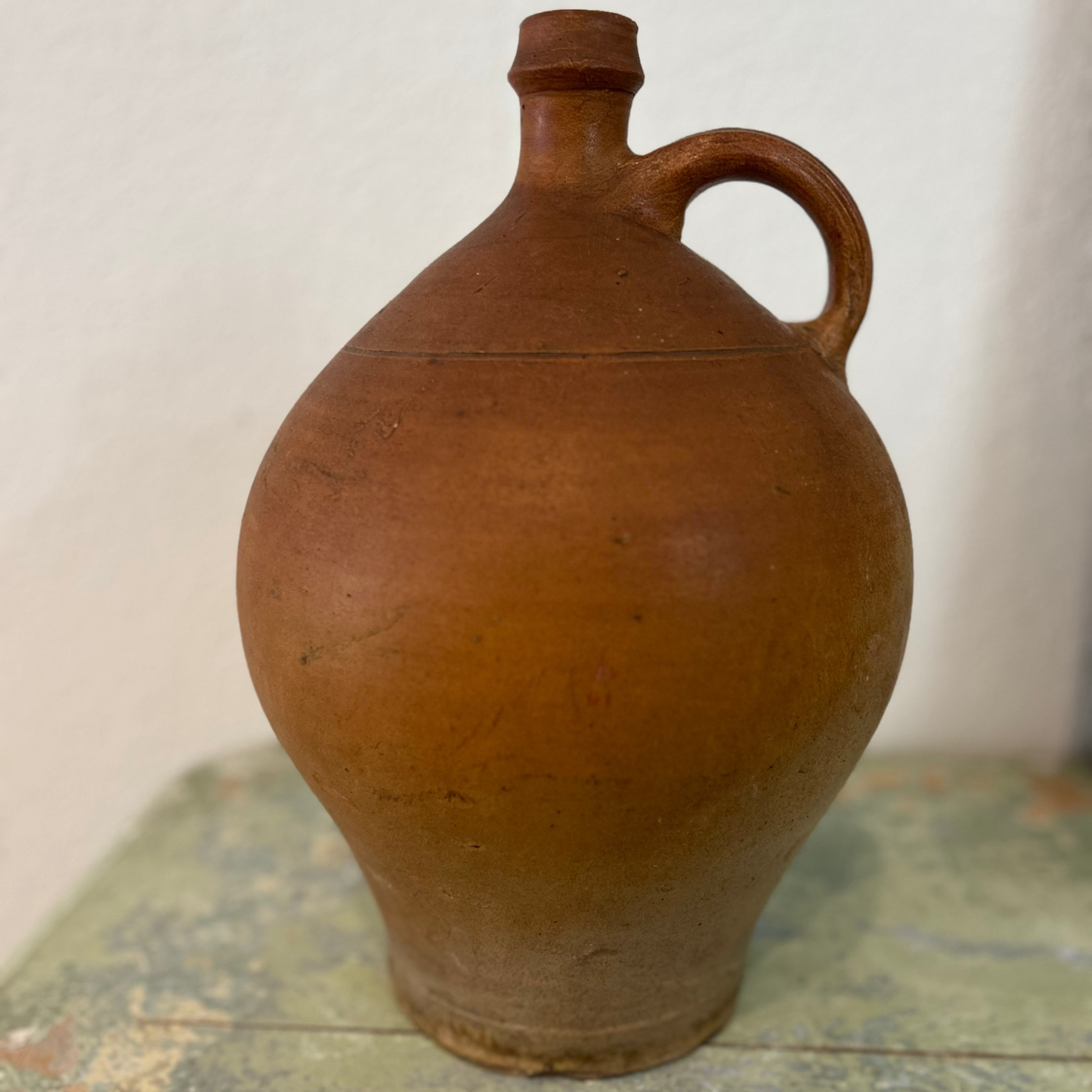 Vintage French Pottery Vessel with Handle